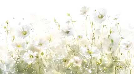 Minimal Watercolor Wildflowers in Soft Tones