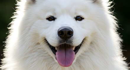 Obraz premium Samoyed Dog Smiling Close-Up