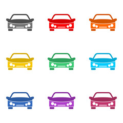 Bumper plastic car part icon isolated on white background. Set icons colorful