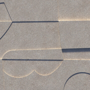 abstract 3d render object minimal extruded geometrical product background stucco cream beige colors rendering background scene wall frame 3d illustration product render horizontal 1