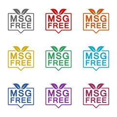 MSG free  icon isolated on white background. Set icons colorful
