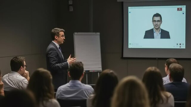 Business presentation with remote speaker