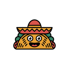 Taco with sombrero logo