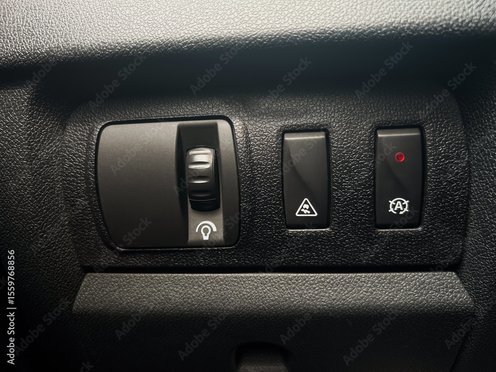 Poster the control panel buttons found in a vehicle interior include various switches that are used for ope