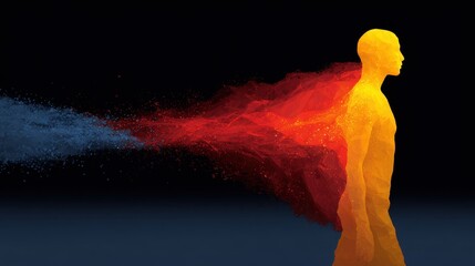 Survivor glowing in dualworld conceptual art abstract environment dramatic viewpoint