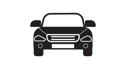 Car Front View Silhouette and Outline Icon.  Front View Silhouette and Outline Icon Set