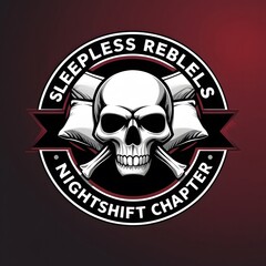 Sleepless Rebels Emblem – Skull and Feathers Nightshift Chapter Design