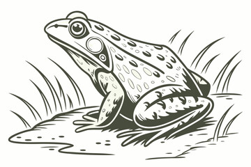 Hand-Drawn Frog Sketch Vector