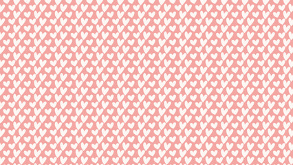 手描き風ピンクのハートのシームレスパターン背景