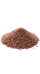 Pile of small brown oval seeds flax seeds brown seeds