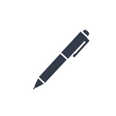 Ballpoint pen icon in flat style. Office tool vector illustration