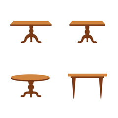 Table furniture icon in flat style. Wooden table vector illustration on white background. Dinner desk sign business concept