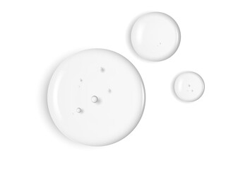 Gel serum texture. Clear skin care liquid drops. Cosmetic product examples.