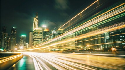 Obraz premium Traffic at night is a speedy motion background