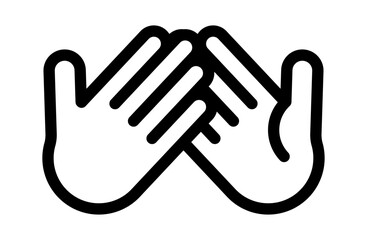 ハイタッチする手を表現したシンプルなベクターアイコン素材