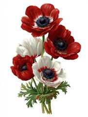 Fototapeta premium red poppies isolated on white