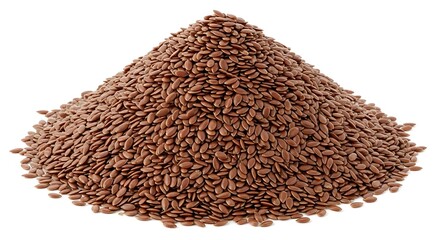 Brown flax seeds pile brown seeds heap