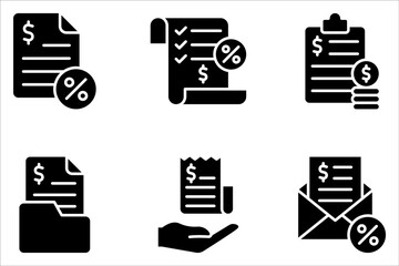 TAX thin line icon set. For website marketing design, logo, app, template on white background