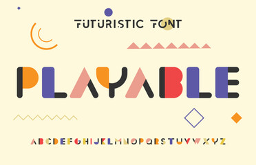 Design Modern abstract digital alphabet font. Minimal technology typography, Creative urban sport fashion futuristic font and with numbers. vector illustration.