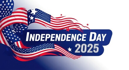 Waving American flags celebrate independence day celebration