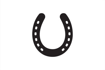 Horseshoe Icon: A symbolic horseshoe, iconic for good luck and fortune, isolated against clean backdrop.