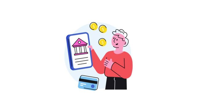 Mobile Banking Mp4 Video Animated