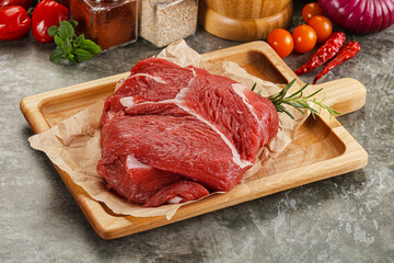 Raw beef meat piece for cooking