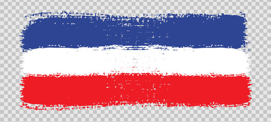 Abstract paint brush textured stripes in france flag colors red, blue white stripe. Design element for france day celebrate. The concept of drawing, brushstroke, grunge, paint strokes etc