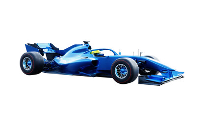Obraz premium 3d rendering modern blue racing car isolated on white background