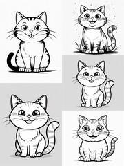 Obraz premium set of funny cats
