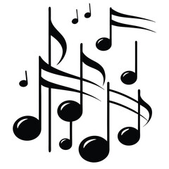 Abstract Musical Notes A Symphony of Rhythm and Melody,  Dancing Notes Illustration