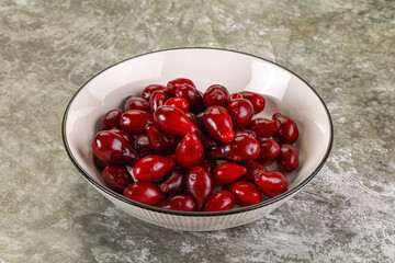 Ripe sweet juicy digberry cornel