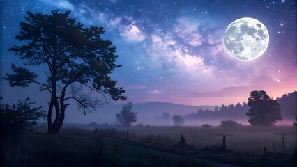 sunset in the forest