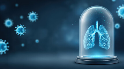 Vaccine-infused glass dome protects lungs from virus medical breakthrough conceptual art digital environment