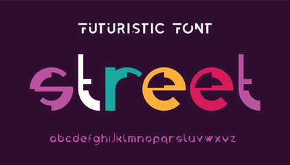 Design Modern abstract digital alphabet font. Minimal technology typography, Creative urban sport fashion futuristic font and with numbers. vector illustration.