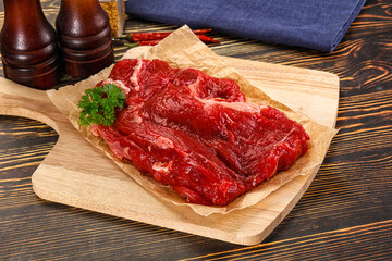 Raw beef meat piece for cooking