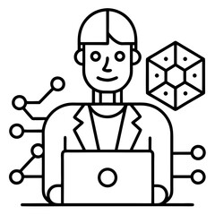 Data scientist working with ai