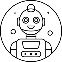 Futuristic ai assistant ui line art vector illustration