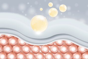 Gel serum texture. Clear skin care liquid drops. Cosmetic product examples.