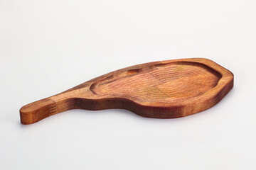 Wooden cutting board isolated on white background