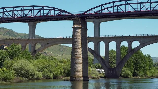 Bridges of Peso da Regua on Douro River