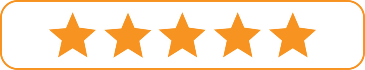 Obraz premium 5 Star Rating Icon – Yellow Customer Review Badge Vector (EPS).