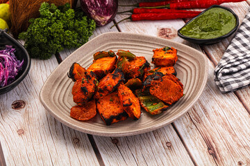 Indian cuisine - spicy chili paneer