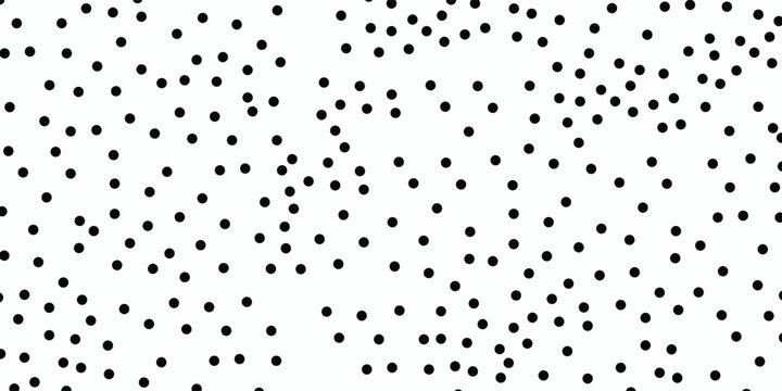 Random scattered dots, abstract black and white background. Seamless vector pattern. Black and white polka dot pattern. Celebration confetti background.
