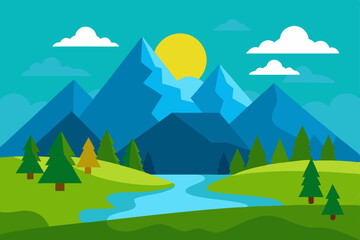 Natural Landscape Vector Art