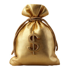 Golden Bag of Money Achieving Financial Wealth and Prosperity