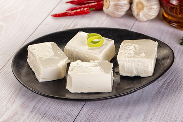 Greek traditional Feta cheese cubes