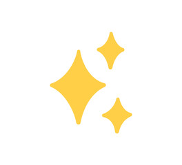 Doodle glitter twinkle star icon. Yellow hand drawn shine star burst symbol. Sketch magic blink. Doodle spark shape icon. Vector illustration on white background.