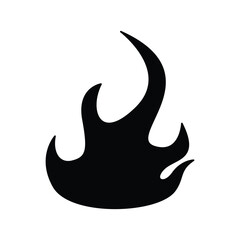 Vector Fire Silhouette, Bold Flame Clipart for Graphic Design.