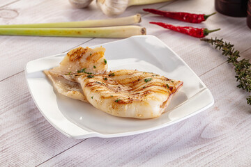 Fresh grilled calamari with herbs